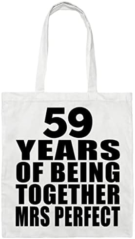 DesignSify 59 de ani de la 59 de ani de a fi doamna perfectă, geantă de bumbac reutilizabilă pentru cumpărături de călătorii