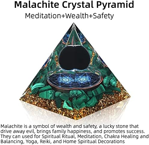 Hopeseed Orgone Pyramid Obsidian & Malachite Orgonite vindecare cristale Pyramid Chakra Reiki Generator de energie pozitivă