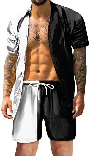 BMisegm Mens Slim Fit Suit pentru bărbați Vara Fashion Leisure Hawaii Seaside Holiday Beach Digital 3D Imprimare cu mânecă