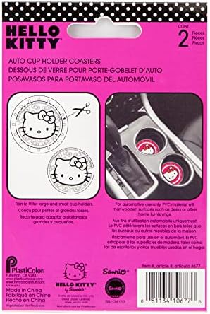 Plasticolor 000677R01 Hello Kitty Bow auto auto camion SUV Cupa suport Coaster 2-Pack