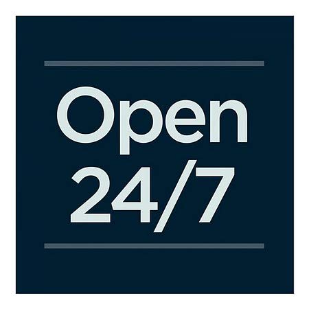 Cgsignlab | „Deschideți 24/7 -7 -Basic Navy” Clarea ferestrei | 8 x8