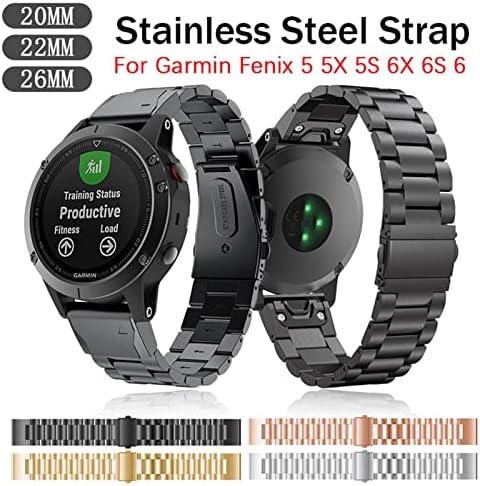 ANKANG 26 22 20mm Watchband pentru Garmin Fenix 6 6x Pro 5 5X Plus 3hr bandă din oțel inoxidabil Fenix6 Fenix5 ceas curea de