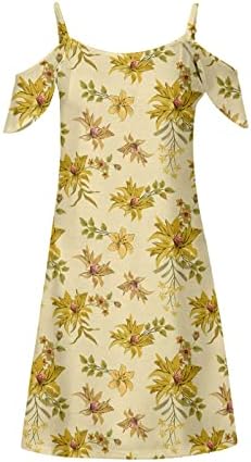 Rochie de vară Wonchyei pentru femei 2023 Fashion Sling mini rochie boemică imprimeu casual scobit rochii de plajă libere