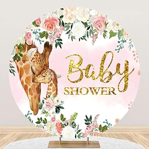DORCEV 6x4ft Baby Shower fundal drăguț girafă roz alb acuarelă flori fotografie fundal fată prințesă Baby Shower petrecere