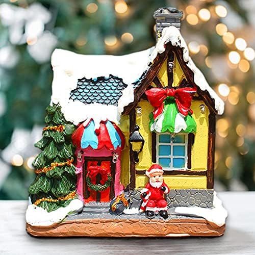 Xiaoling Christmas Luminous House, Restin Christmas Miniature Scene Case Village, Cabină LED luminată de iarnă, decorare a