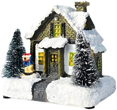Ushobe rășină de rășină scenă de Crăciun Village case de sat luminate Case de sat de Crăciun LED LUMINE CABIN CABABIL DE CABINE