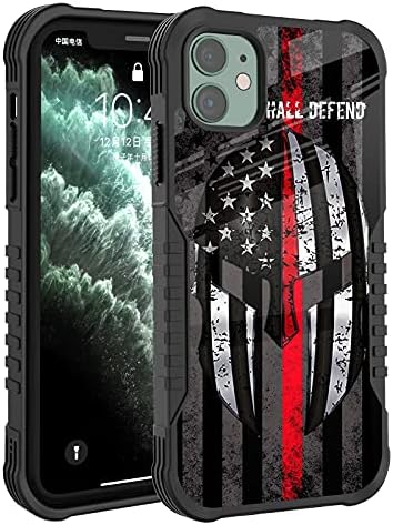iPhone 11 2019 Case pentru bărbatul băieți, acest lucru vom apăra Flag Flag Cask Design Heavy Duty Duty Bumper Bumper Acoperiți