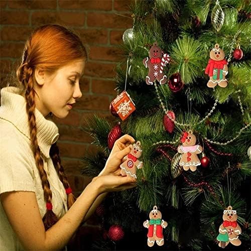 Ornamente de brad de Crăciun Gingerbread 12pcs Gingerman Ornamente de Crăciun pentru decorațiuni de brad de Crăciun 2,8 inci