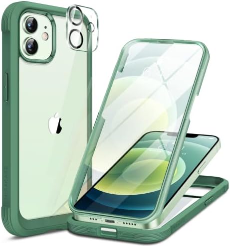 Seria de sticlă Miracase pentru iPhone 12/12 Pro - Carcasă de protecție robustă cu corp complet, cu protector de ecran de sticlă