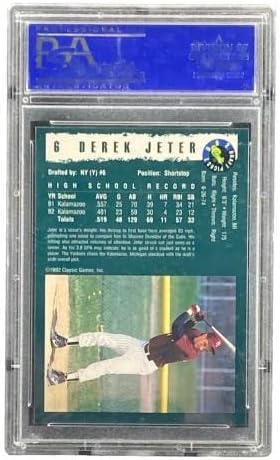 Derek Jeter Slabbed Yankees 1992 Classic Draft Picks 6 Rookie Card PSA Mint 9 - Baseball Slabbed Rookie Cards