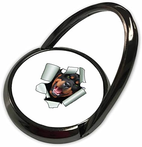 3Drose stilul de desene animate Rottweiler Dog care își trag capul prin rupt. - Telefonul suna