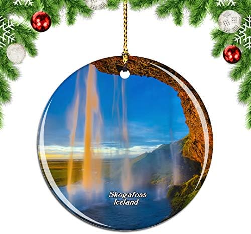 Weekino Islanda Skogafoss Cascadă de Crăciun Crăciun ornament de copac decorare agățată pandantiv decor oraș de călătorie colecție